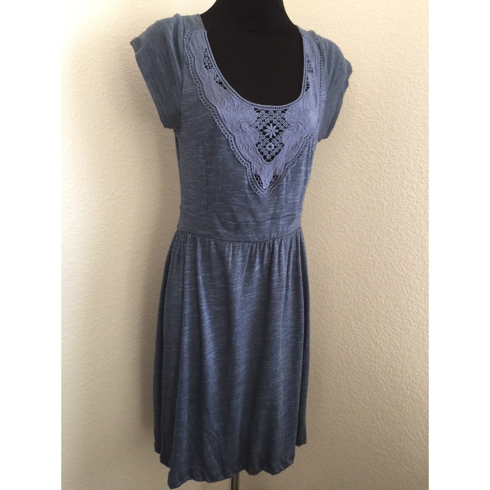 Pins and Needles dress Blue lace casual‎ comfy beach open back USA size M